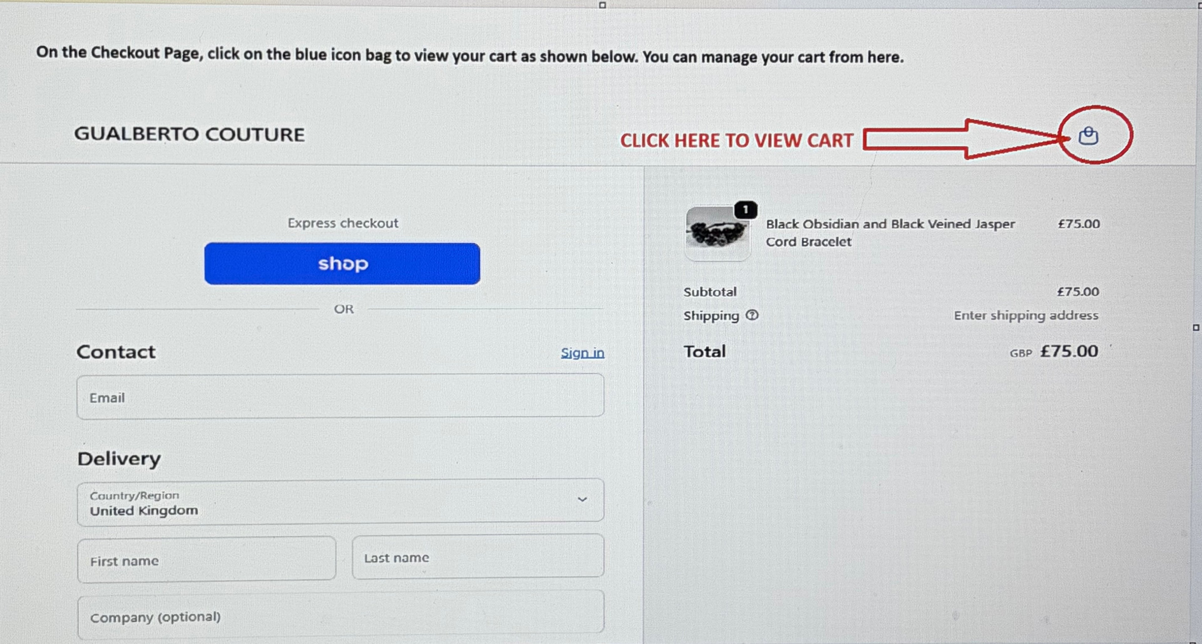 HOW TO VIEW CART