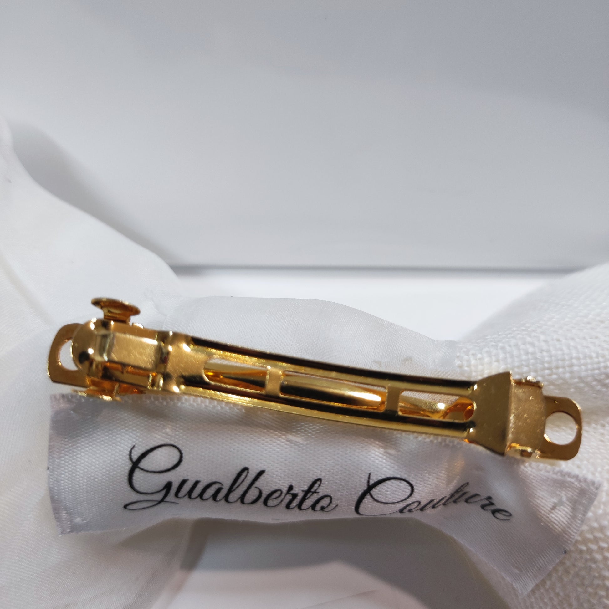 Watawat Sterling Silver Flower Beads in French Organza and Irish Woven Linen Bow