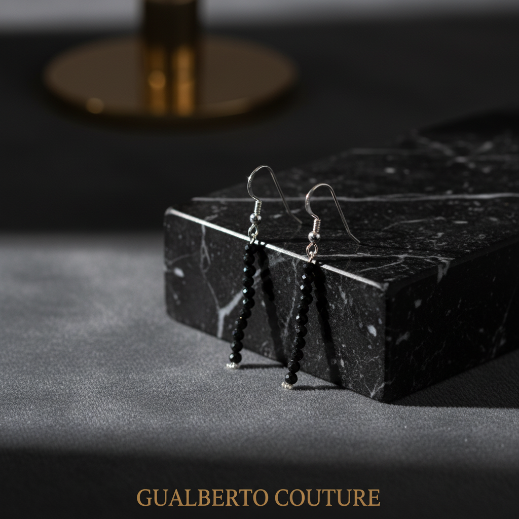 Black Spinel Earrings Display