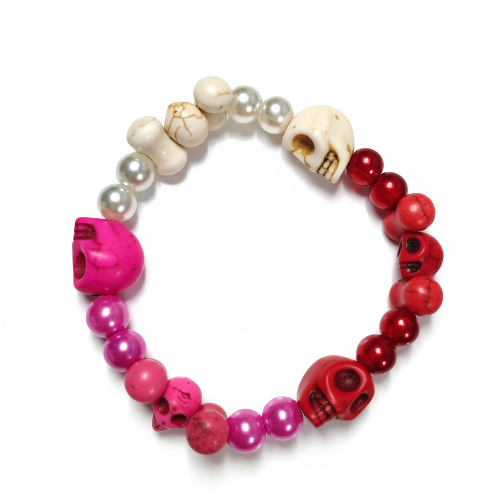 Howlite Skulls Bracelets- Small 2