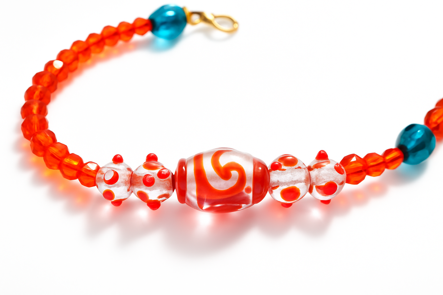 Brightened artistic bead detail