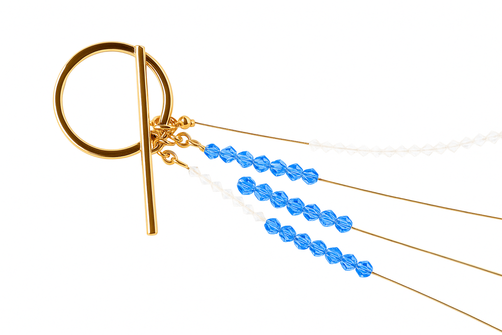 Brightened blue jewelry with keyring
