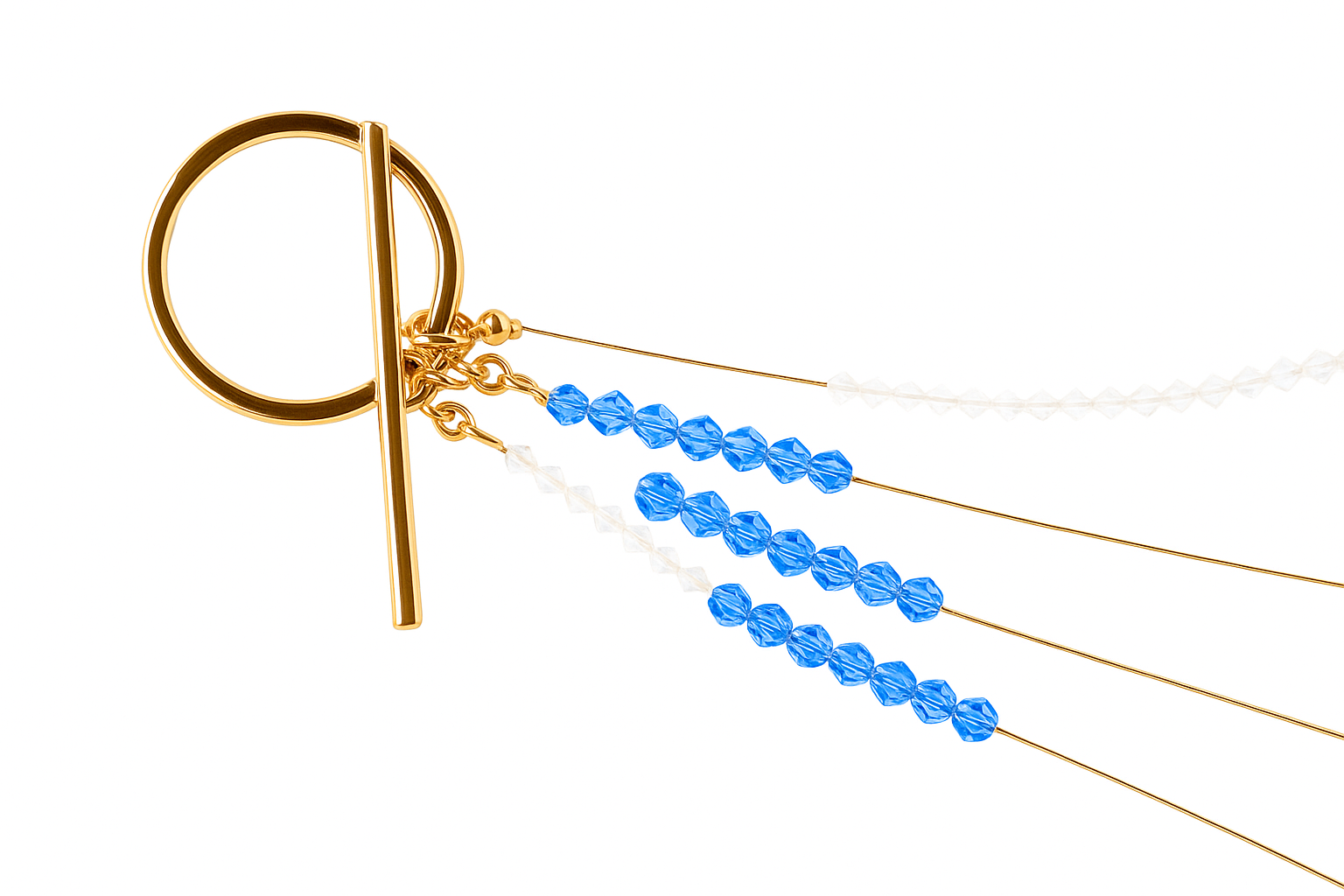 Brightened blue jewelry with keyring