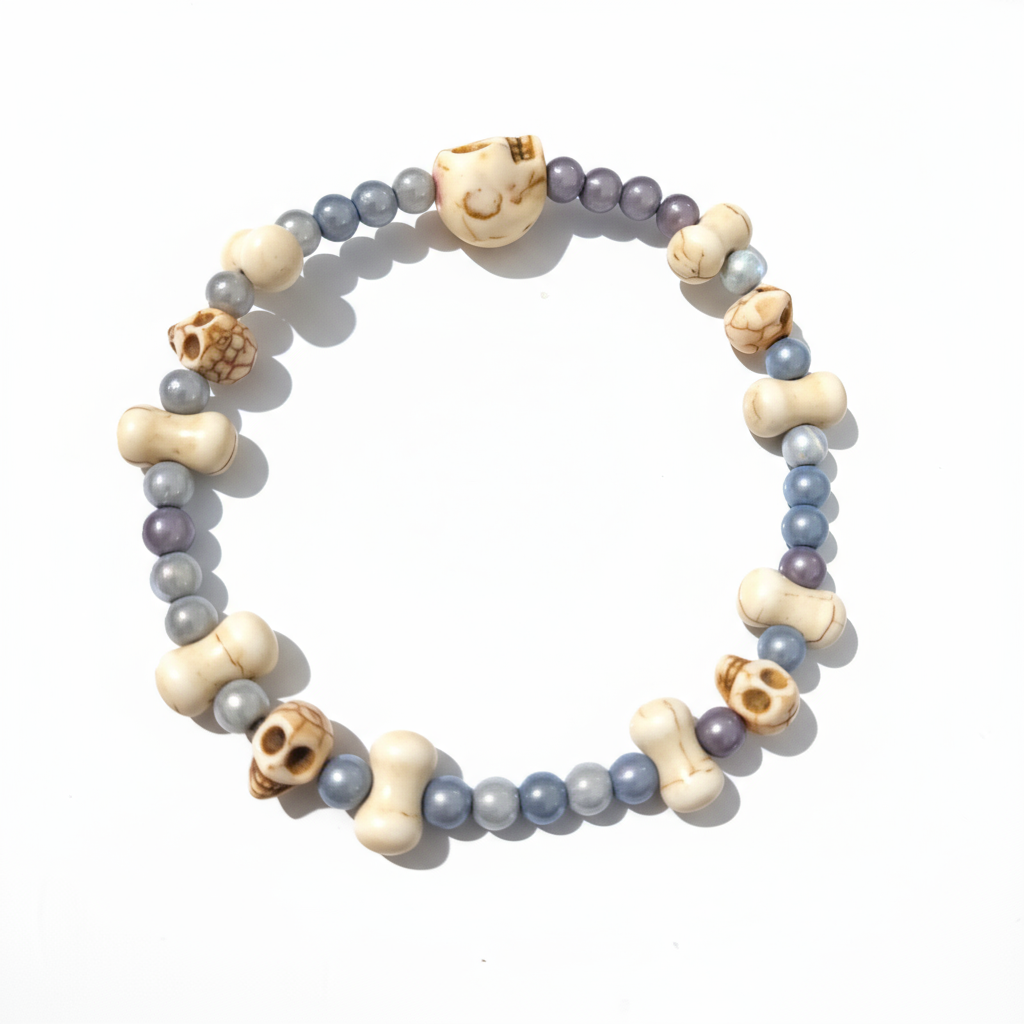 Howlite Skulls Bracelets - Extra Large 1