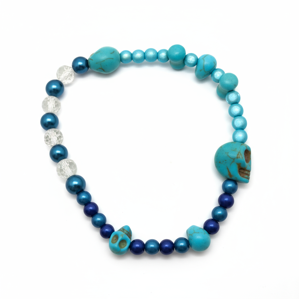 Howlite Skulls Bracelets - Extra Large 2