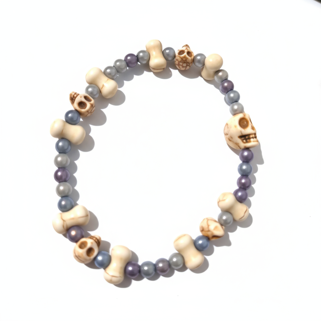 Howlite Skulls Bracelets - Extra Large 1