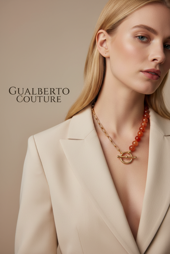 Correct Half-Carnelian Half-Chain Necklace Design