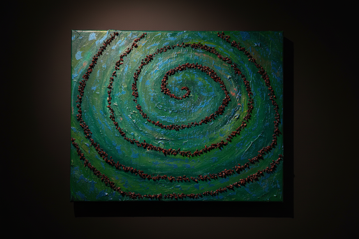 Dark Museum Extreme Close-Up Spiral Painting