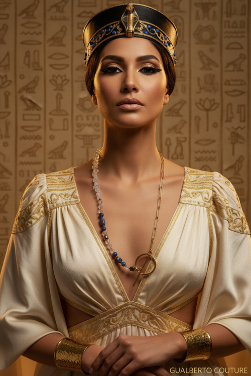 Egyptian goddess wearing necklace