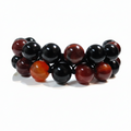 Black Obsidian and Red Jasper Cord Bracelet 8mm