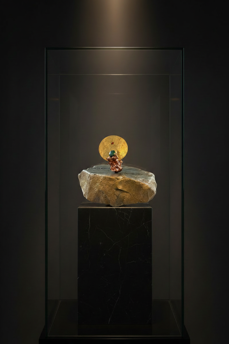 Museum Glass Case Close-Up