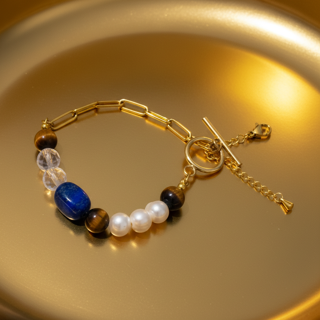 Museum-Quality Bracelet on Golden Chrome Background
