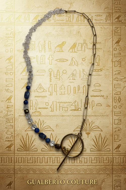Necklace on ancient Egyptian background
