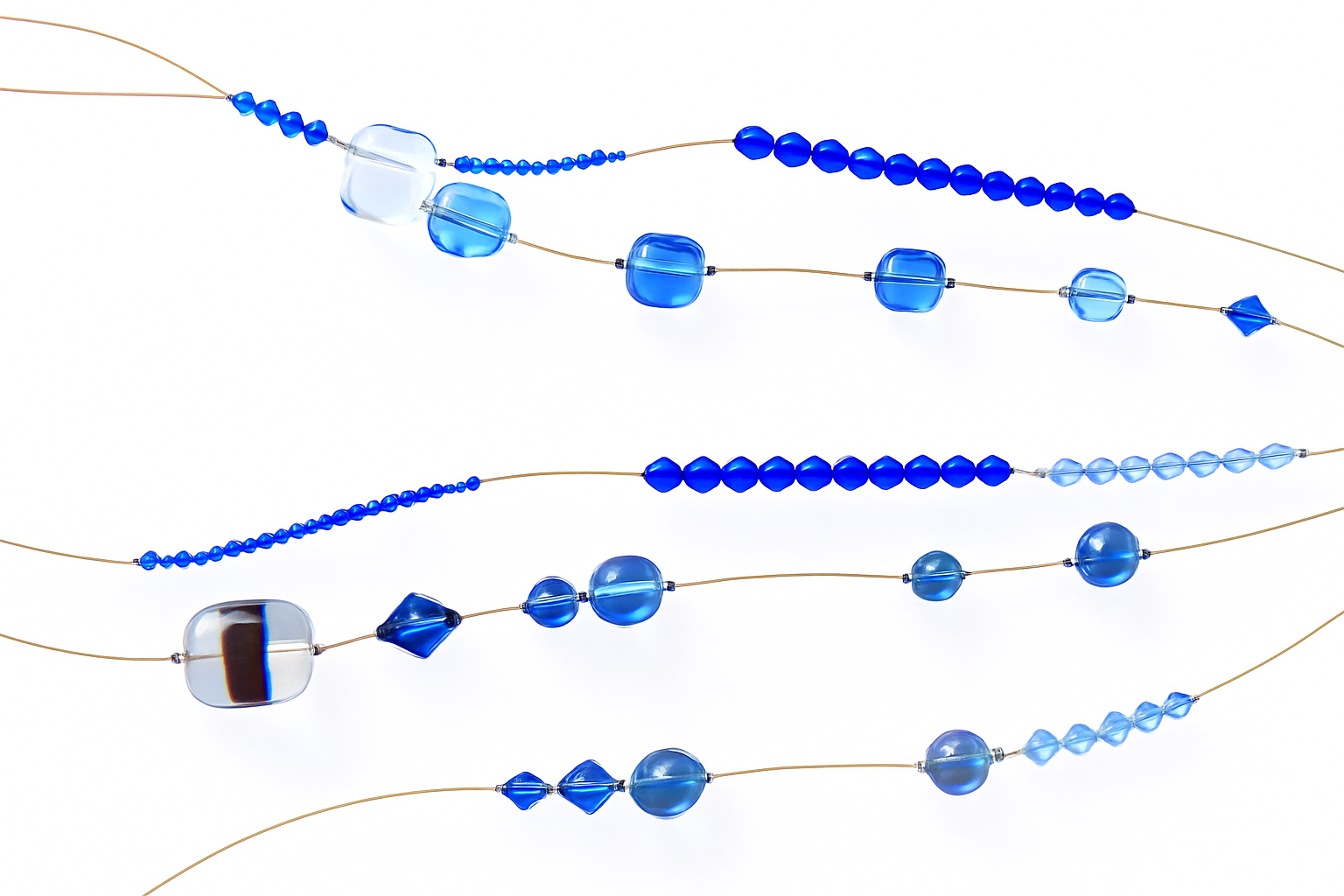 Recreated multi-strand with bicone beads