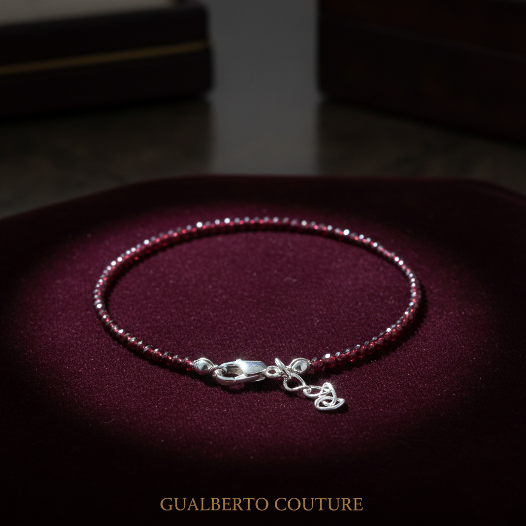 Red Garnet Bracelet Luxury Display