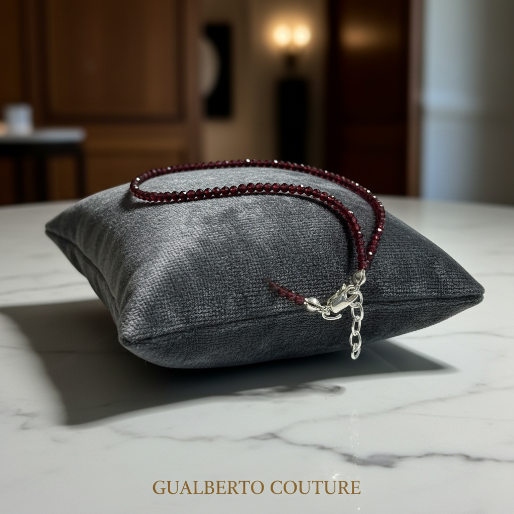 Red Garnet Bracelet - Side Angle